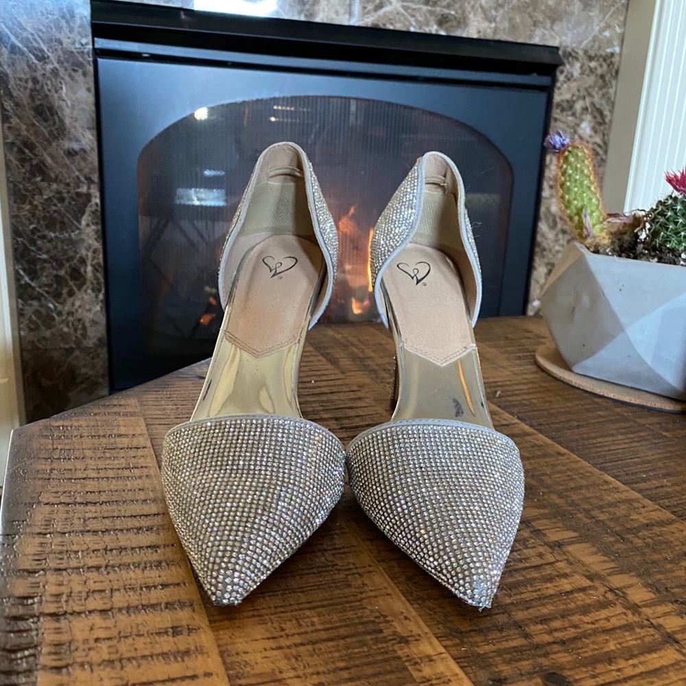 Windsor Selina Silver Sparkly Heels - Picture 3 of 4